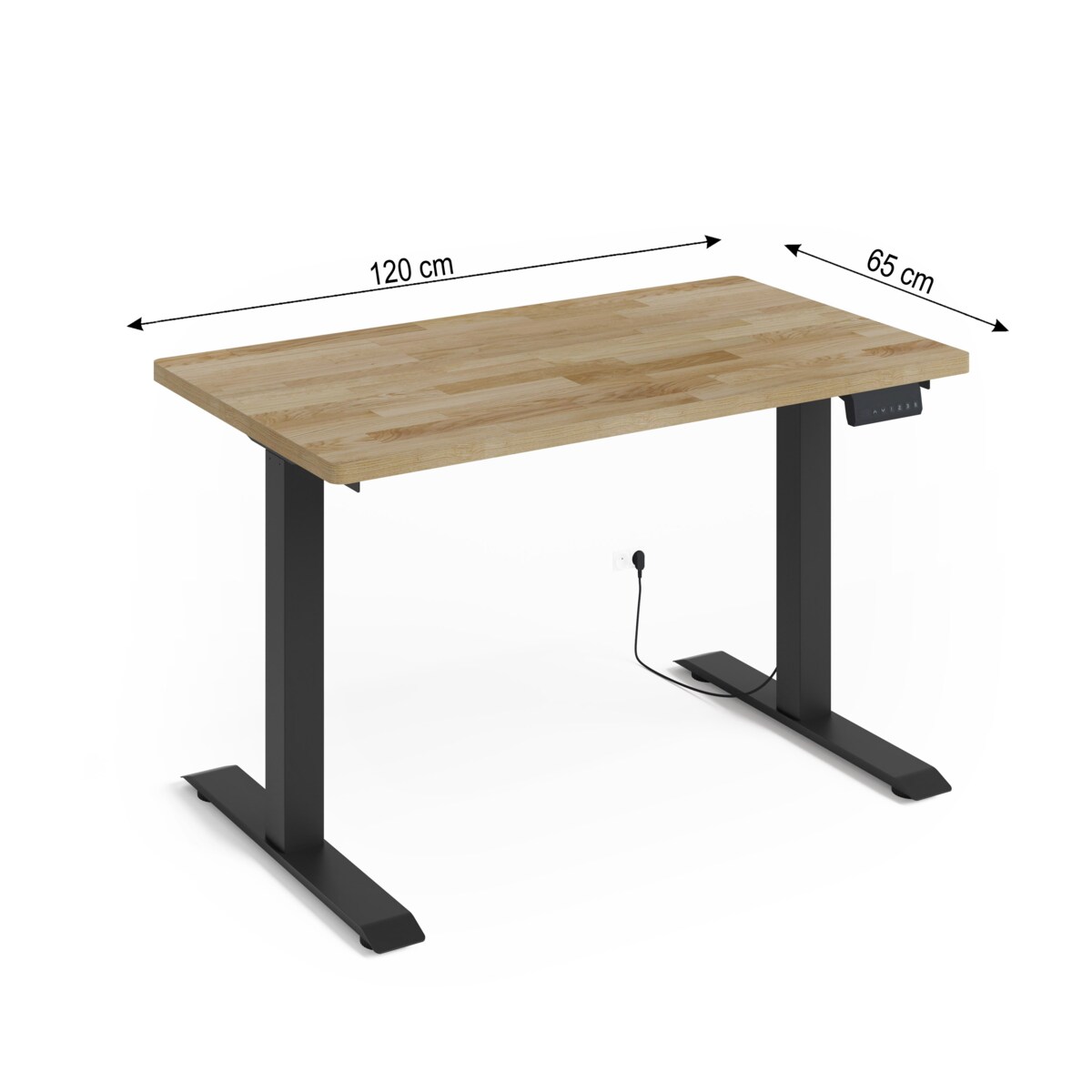 Biurko elektryczne z regulacją BIMotion 2S 120x65 czarny/dąb