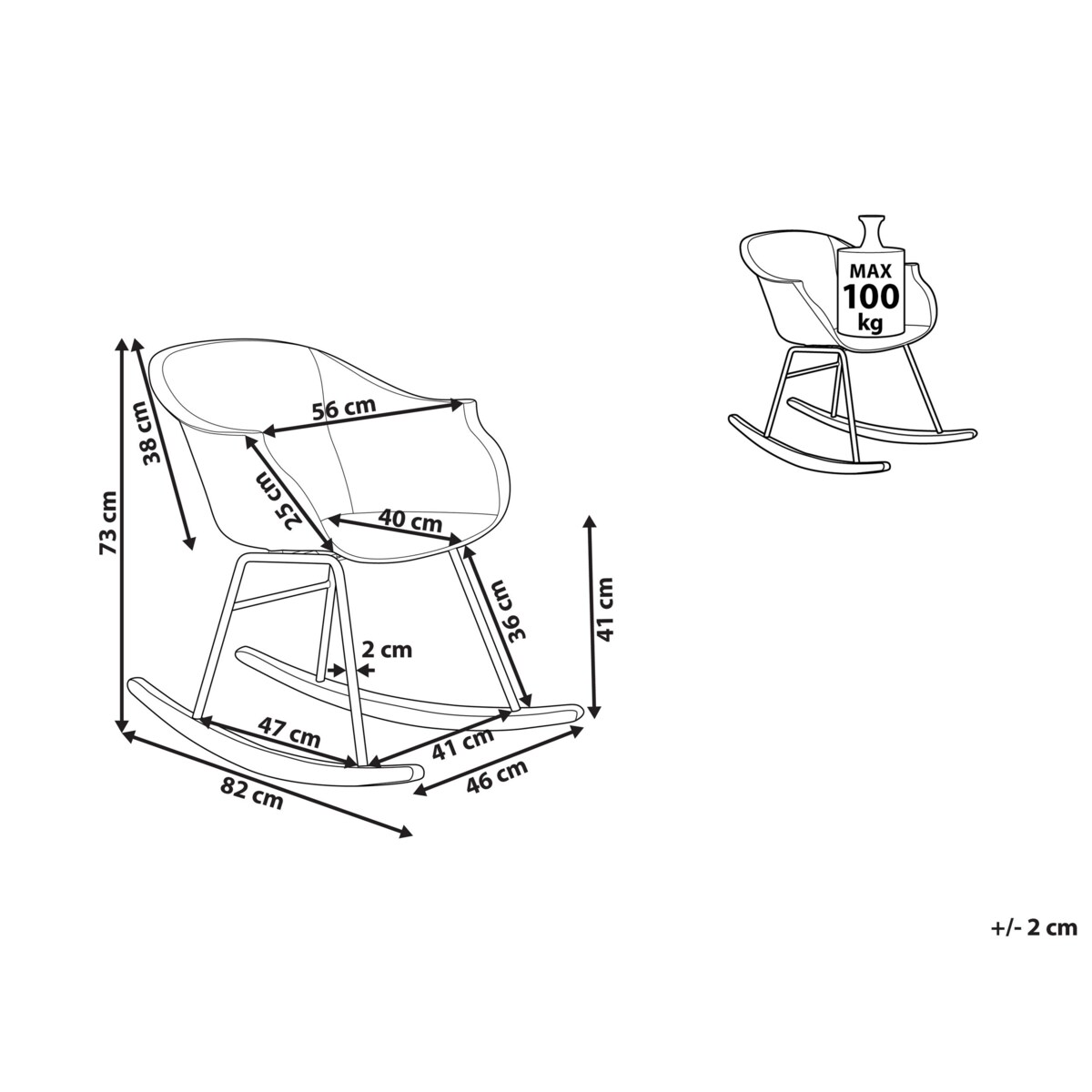 Krzesło bujane białe HARMONY