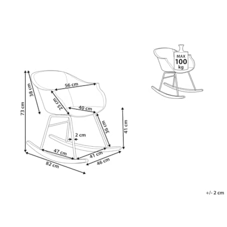 Krzesło bujane białe HARMONY