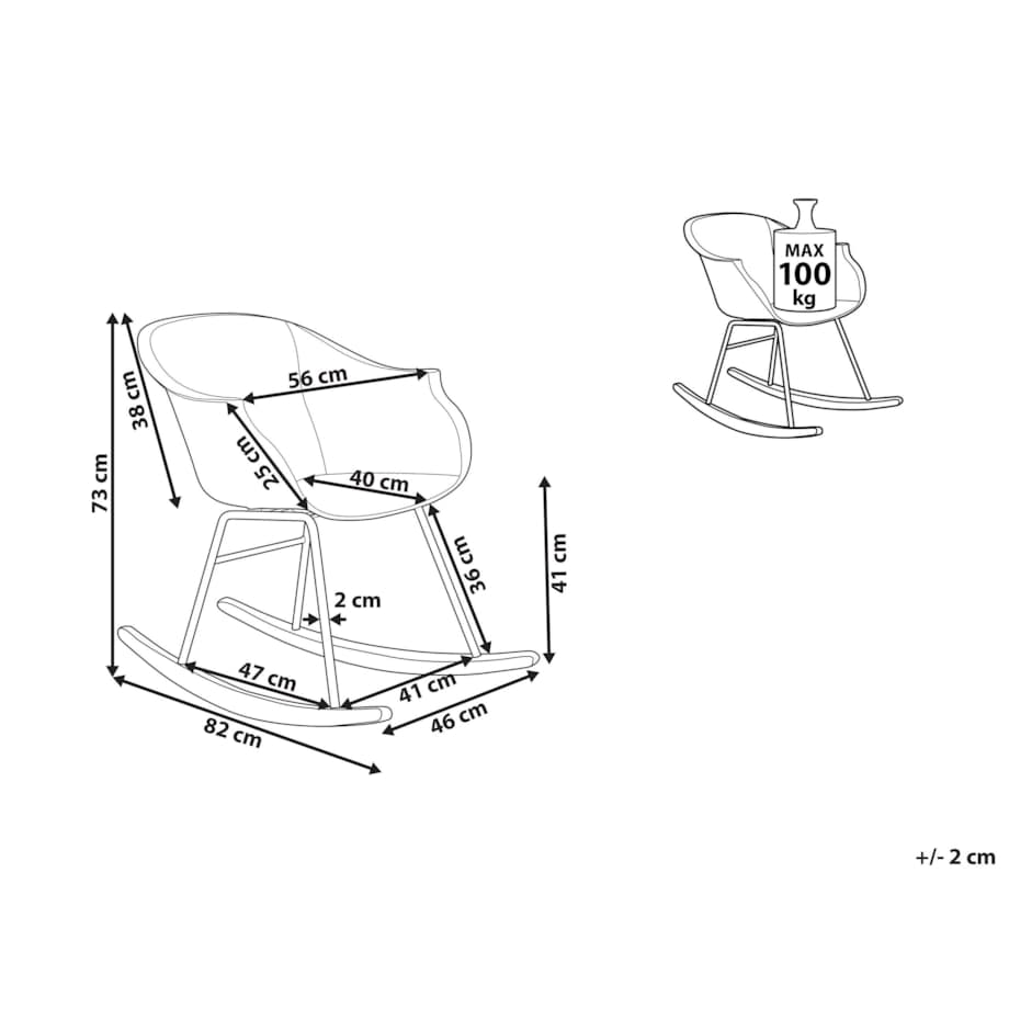 Krzesło bujane białe HARMONY