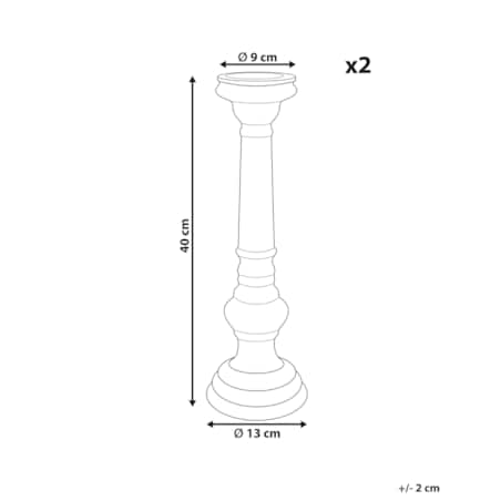 Zestaw dwóch świeczników szklanych 40 cm złoty IMARTI
