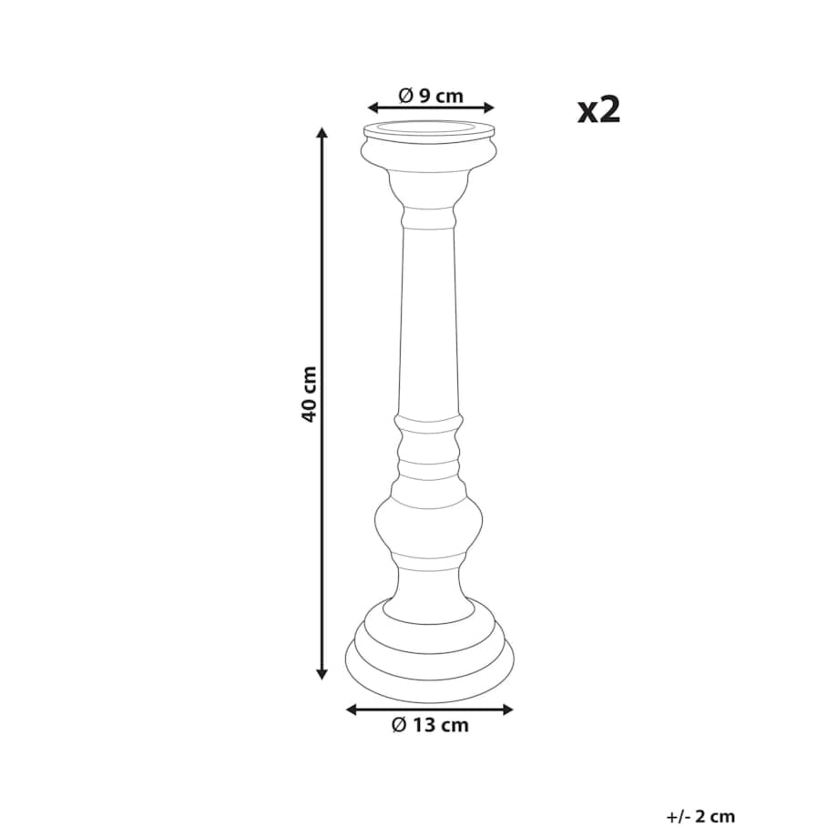 Zestaw dwóch świeczników szklanych 40 cm złoty IMARTI