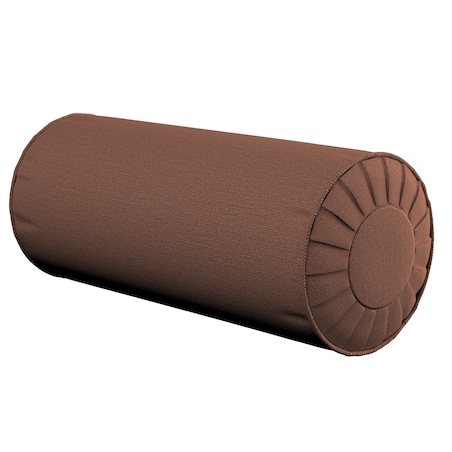 Poduszka wałek z zakładkami, brązowy, Ø20 x 50 cm, Loneta
