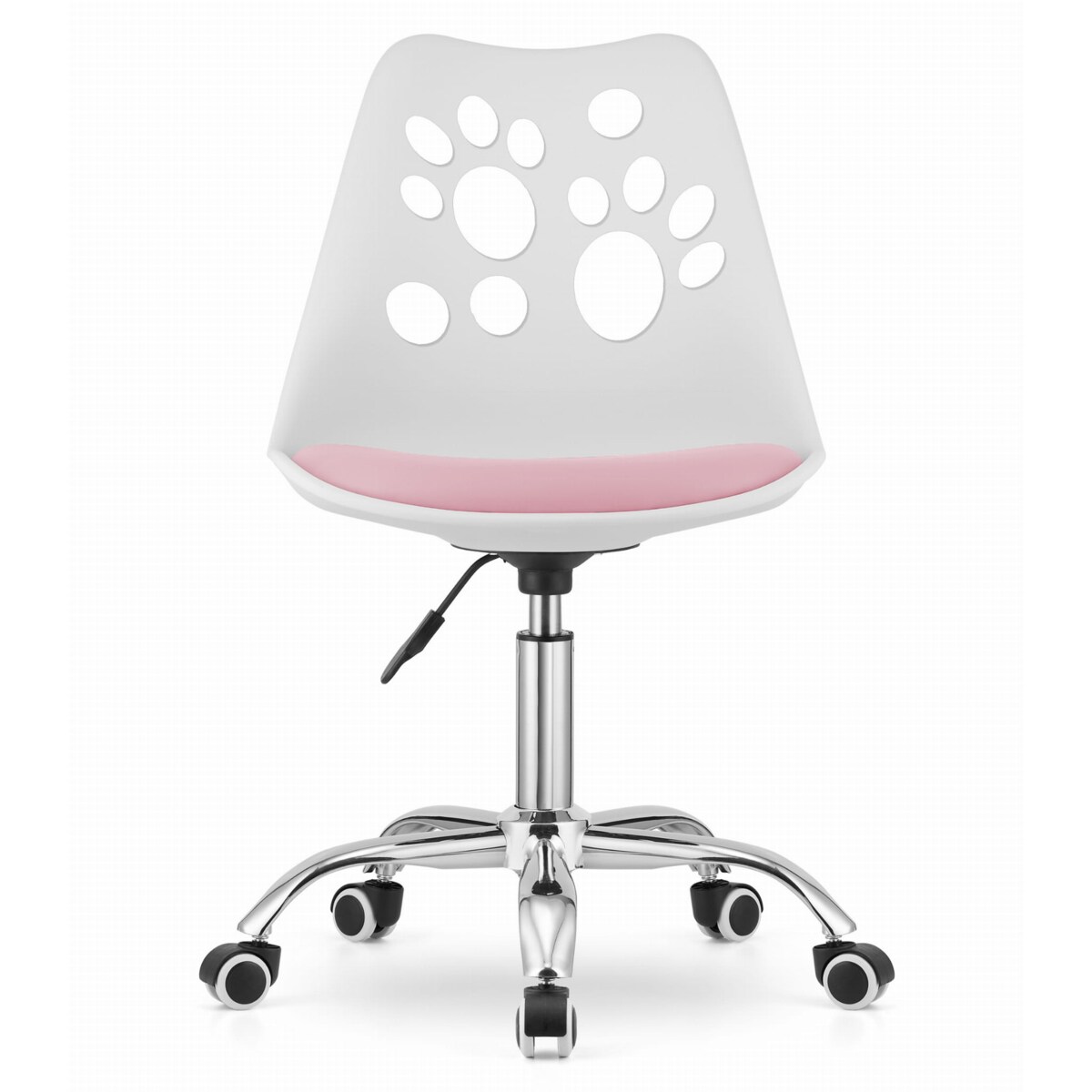 Krzesło Do Jadalni Kuchni Salonu Obrotowe Print - Biało-Różowe