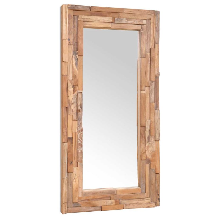 vidaXL Lustro dekoracyjne, drewno tekowe, 120 x 60 cm, prostokątne