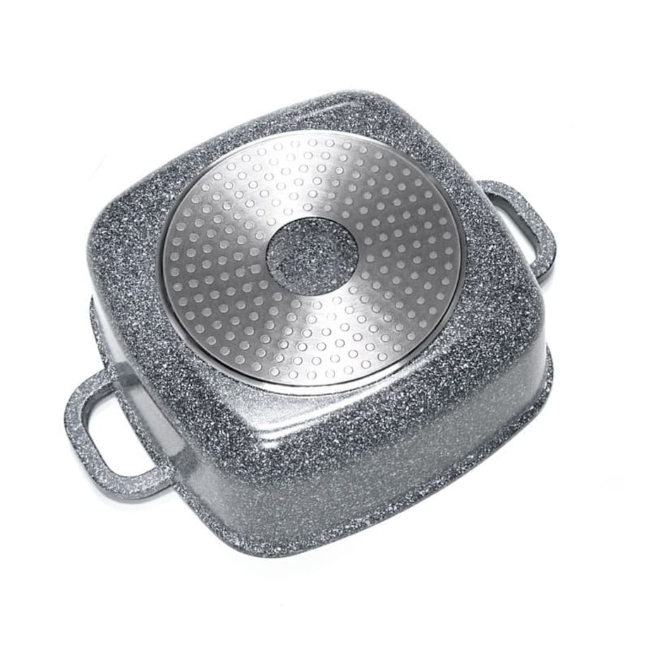 Garnek z powłoką marmurową kwadratowy marmurkowy szary indukcja gaz 5.5L 26cm KLAUSBERG