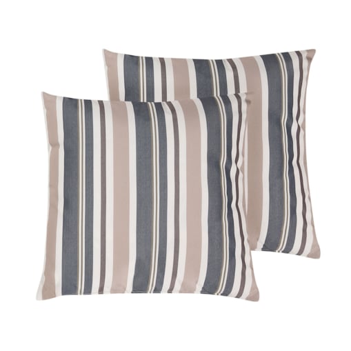2 poduszki ogrodowe w paski 40 x 40 cm niebiesko-beżowe KASTOS