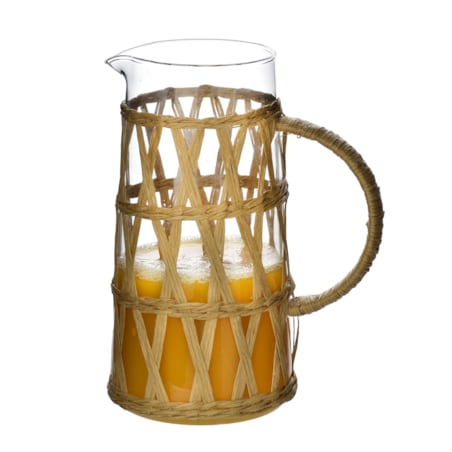 MODERN KITCHEN Dzbanek szklany 1.1L 10x8x19.5cm w oplocie boho