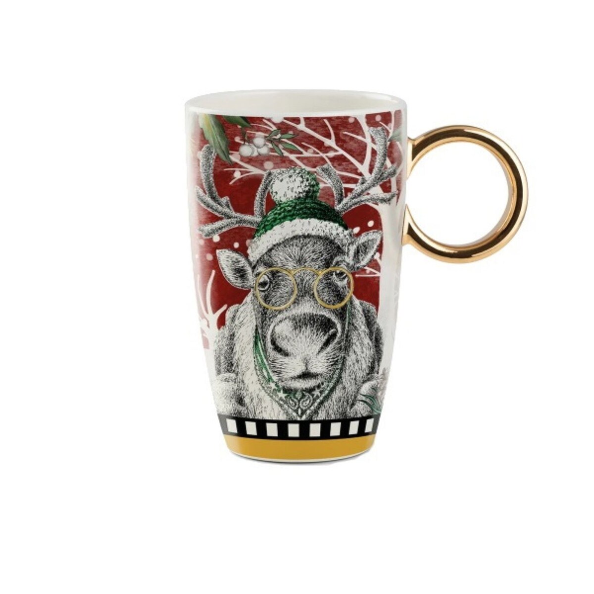 Kubek Renifer w czapce 440 ml - Egan Italy