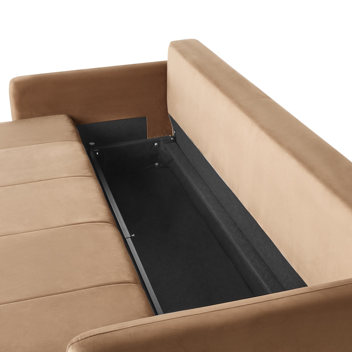 Sofa rozkładana dla 3 osób EGGE Welur Jasnobrązowy