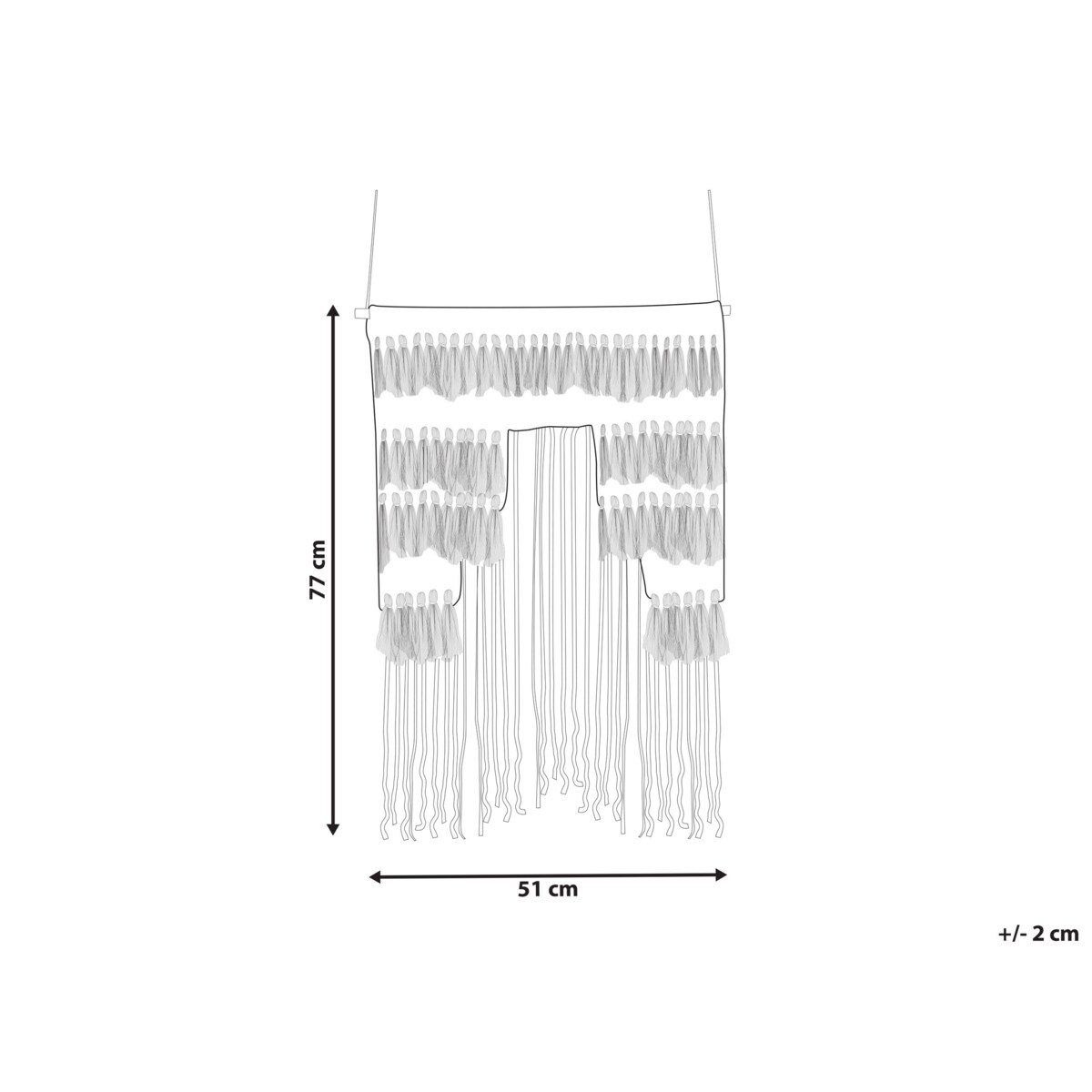Dekoracja ścienna z frędzlami bawełniana niebiesko-beżowa NADRA