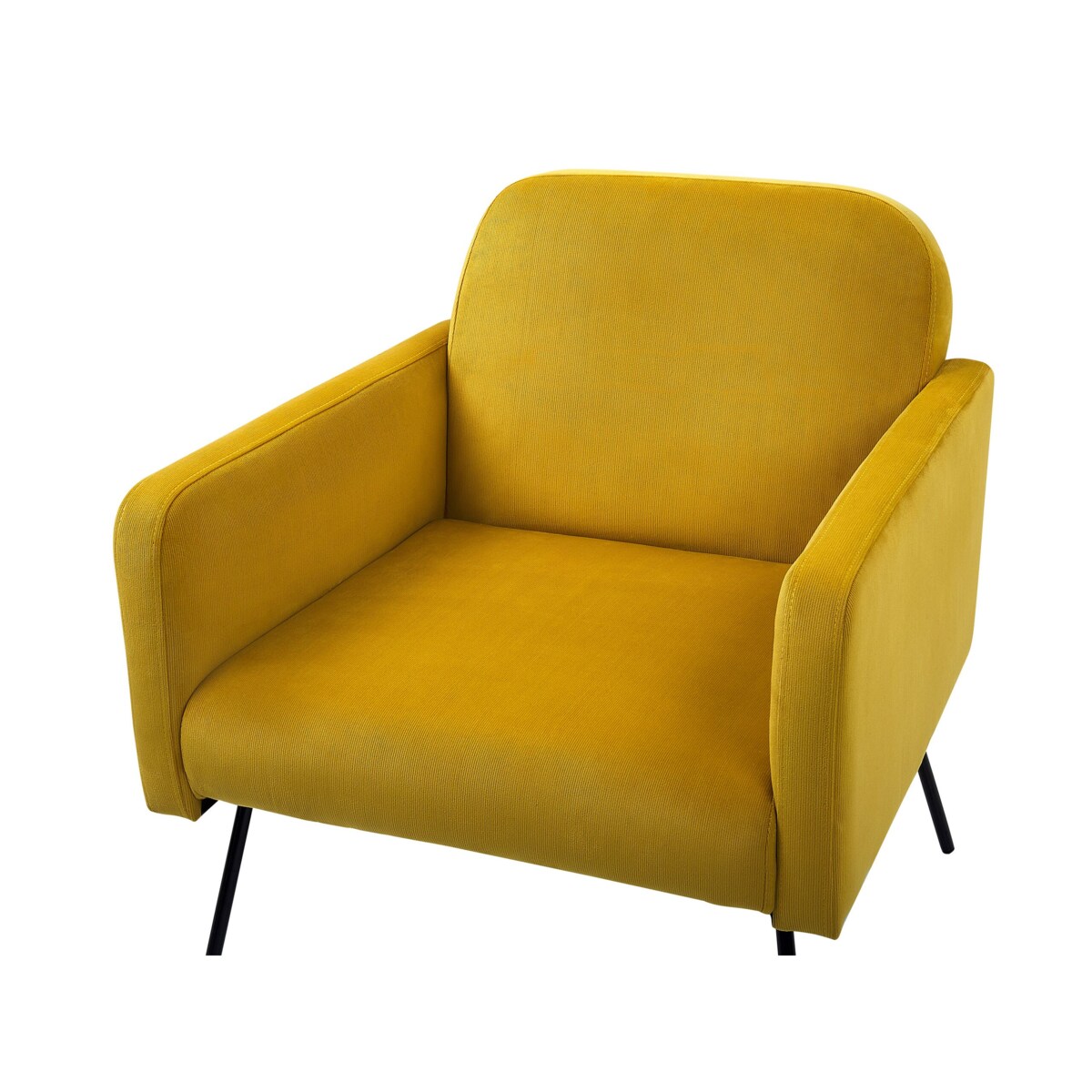 Fotel welurowy żółty NARKEN