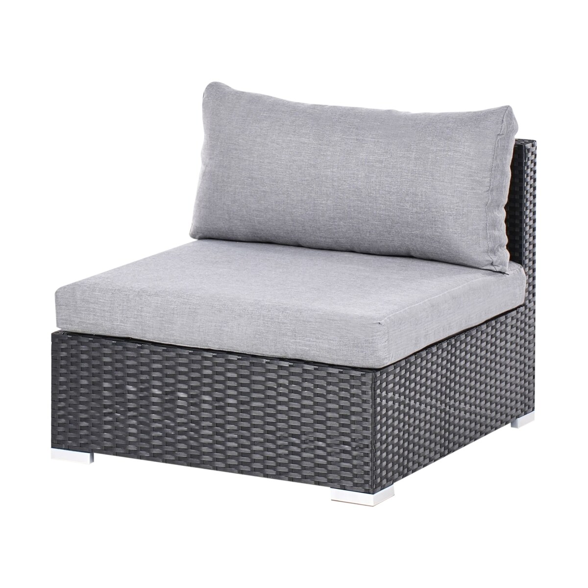 Narożnik ogrodowy ze stolikiem dla 4 osób SANO Prawostronny Technorattan Czarny