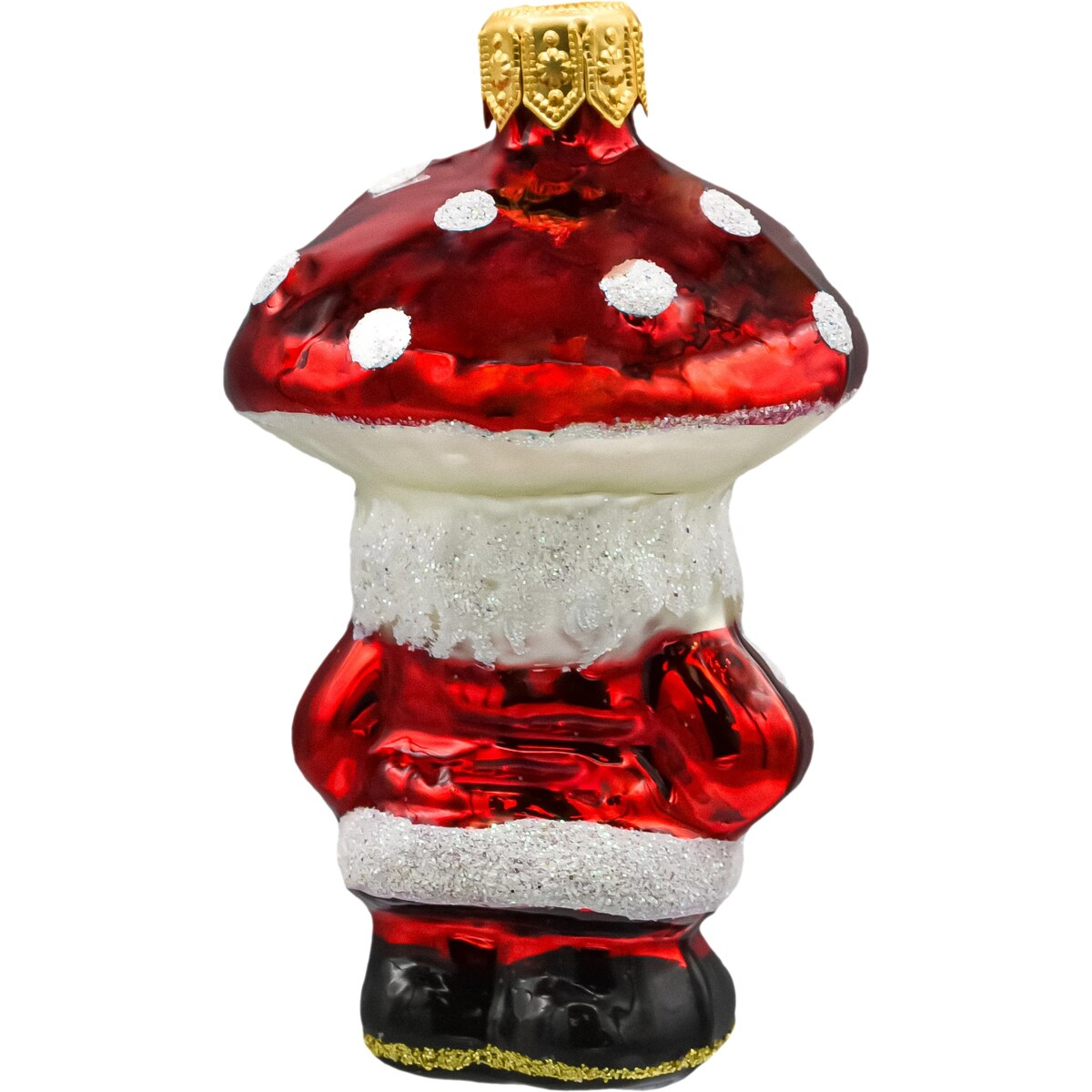 Bombka choinkowa: Mikołaj w kapeluszu grzyba muchomora