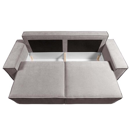Melow 3-osobowa rozkładana sofa - jasnoszara