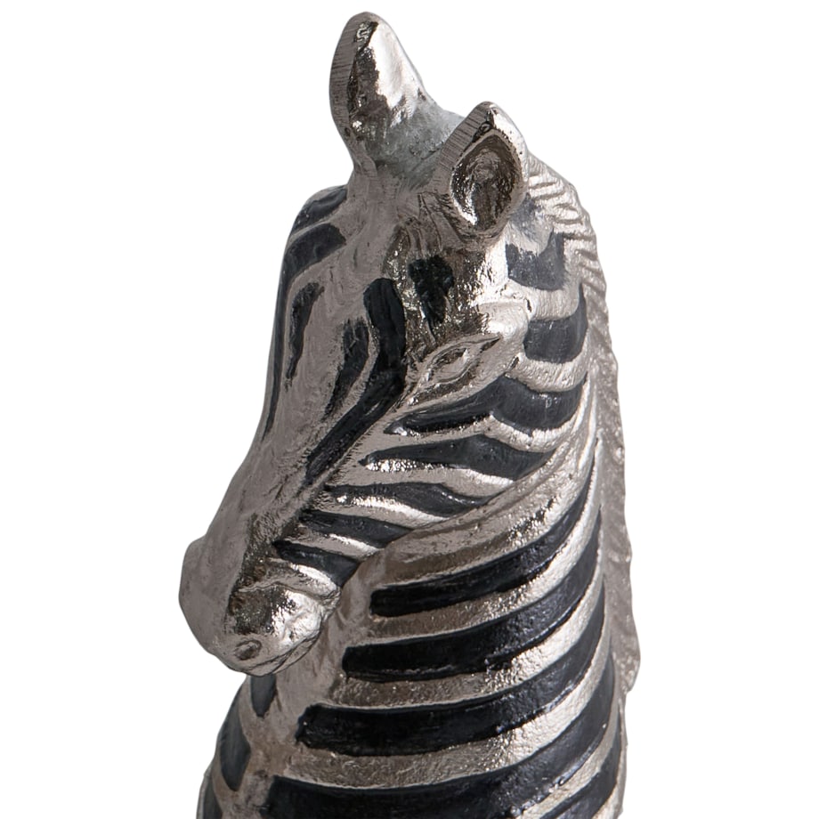 Figurka dekoracyjna Zebra ZAGORA Metal Czarny/ srebrny