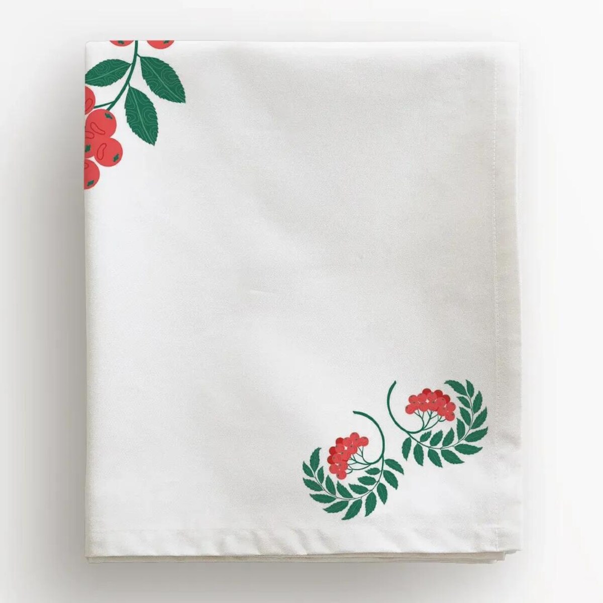 Obrus świąteczny - jarzębinowy wieniec - 140x320