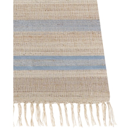 Dywan z juty 80 x 300 cm beżowo-niebieski TALPUR