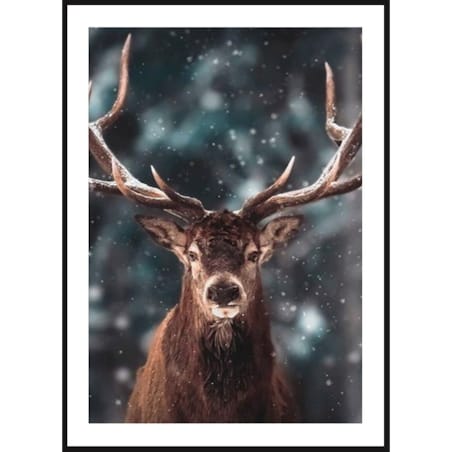 Poster Story, Plakat, Obraz - Jeleń Zimową Porą, wymiary 42 x 60 cm