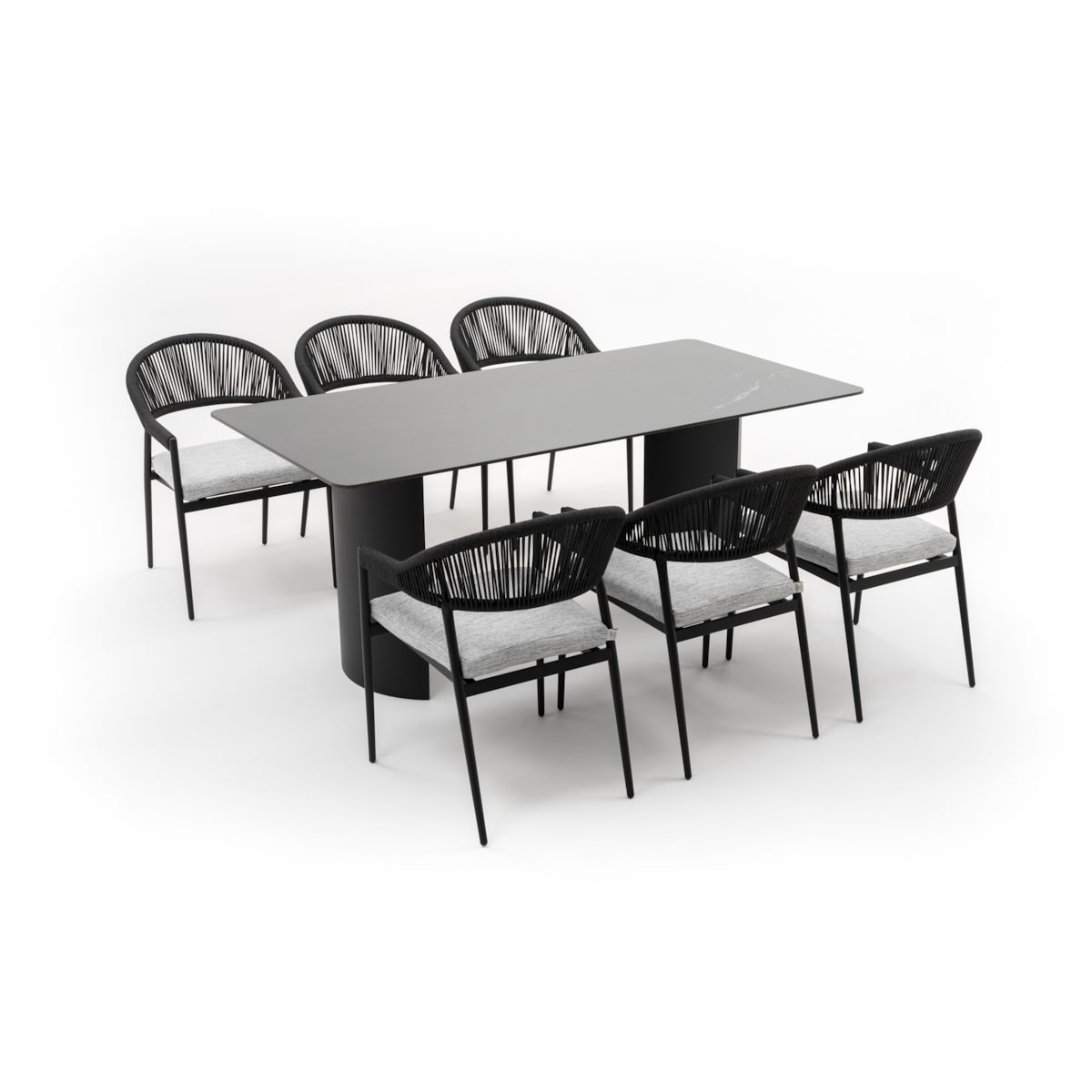 Zestaw mebli ogrodowych aluminiowe nowoczesne BELIZE LUX czarno szare