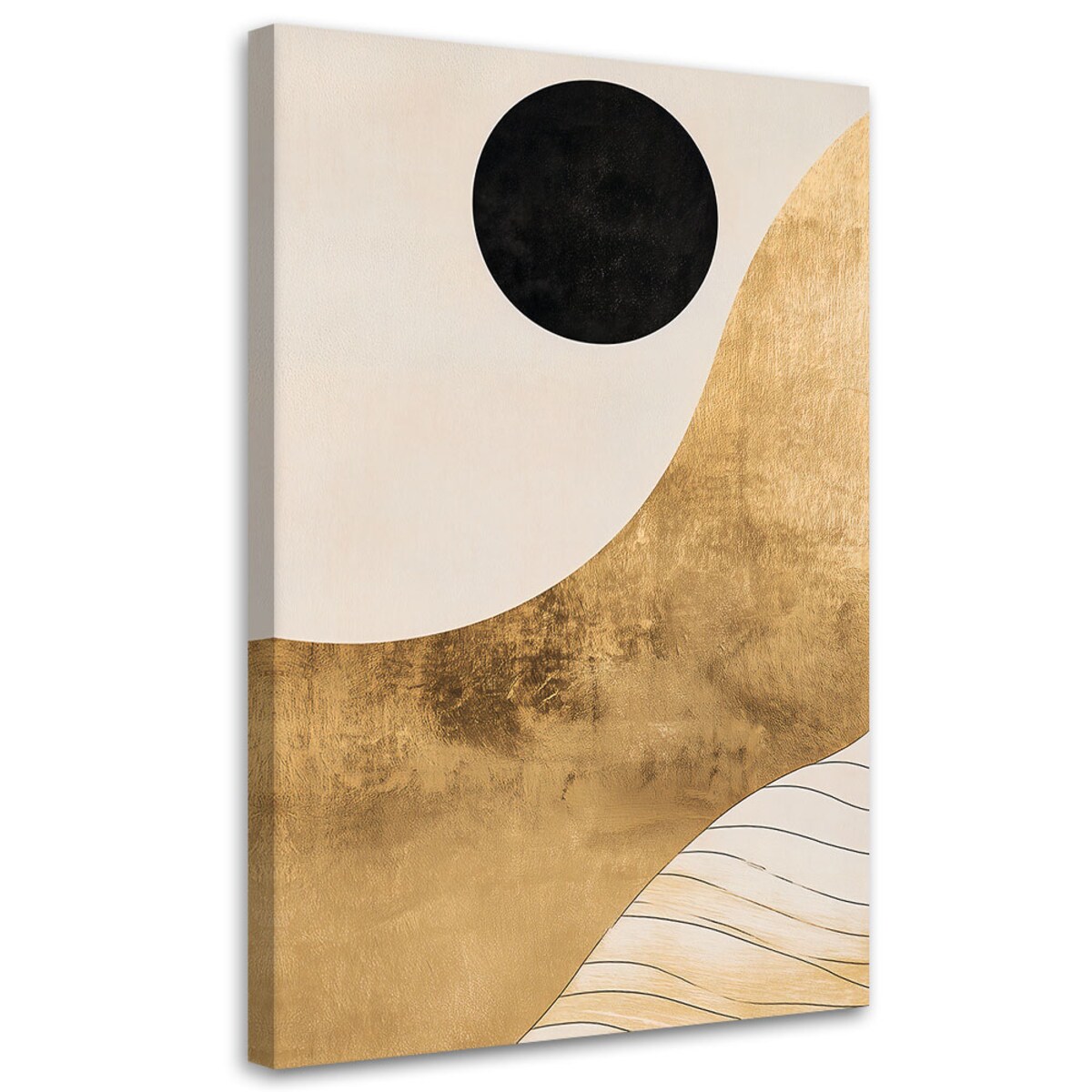 Feeby Obraz do sypialni, Abstrakcja Minimalizm Złoty 40x60