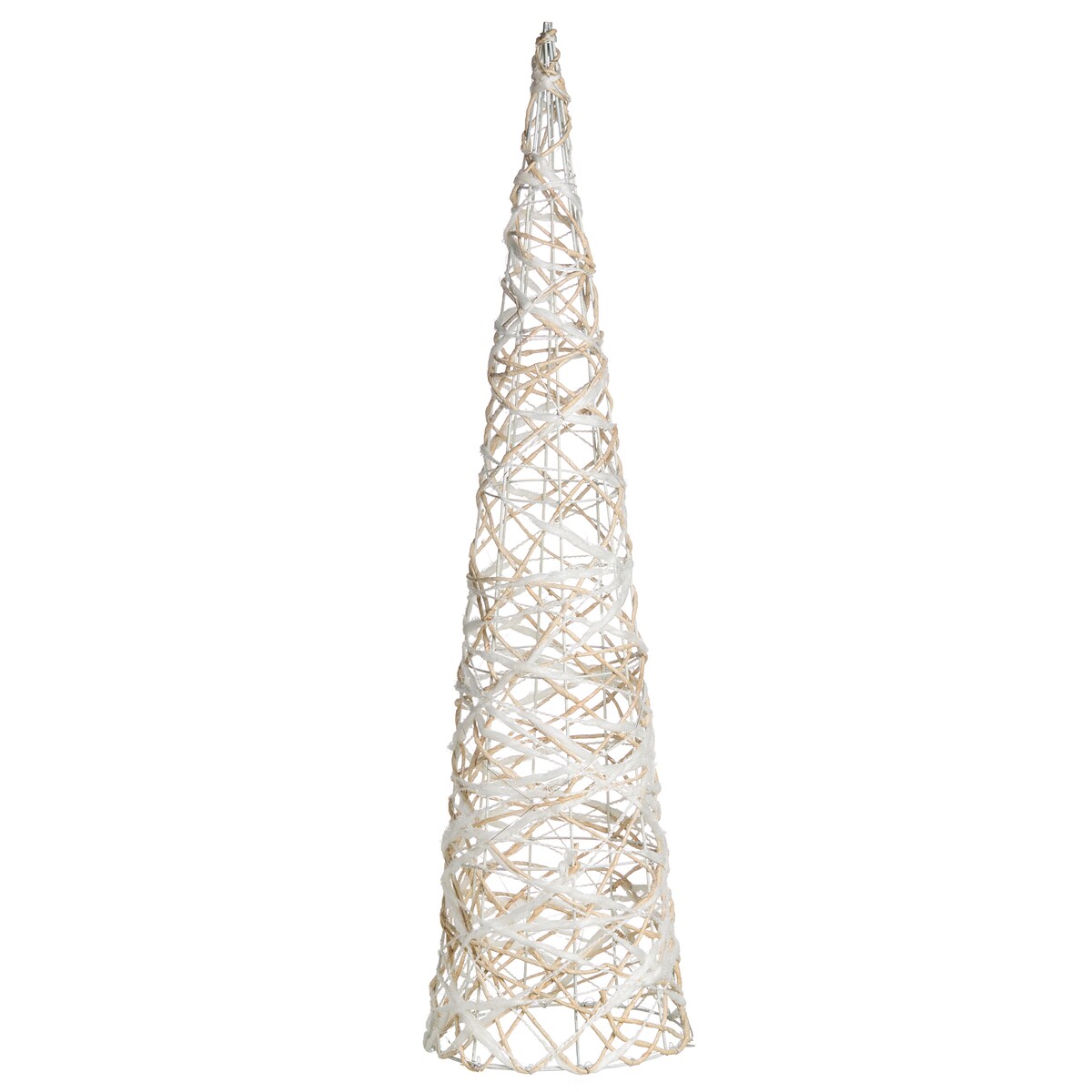 Zestaw 3 dekoracji świątecznych TUELSO Choinka 60/80/100 cm Biały/ złoty