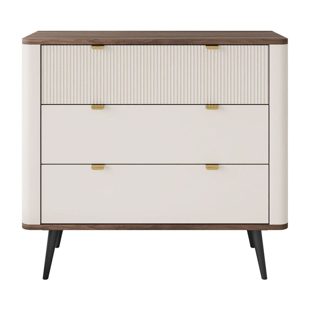 Komoda do salonu AUTUMN 3S na wysokich nóżkach, kaszmir / orzech