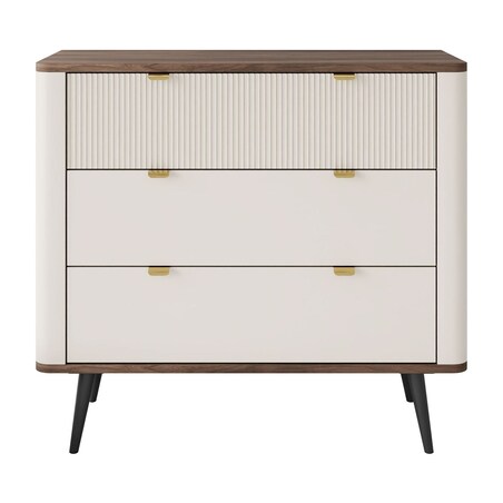 Komoda do salonu AUTUMN 3S na wysokich nóżkach, kaszmir / orzech