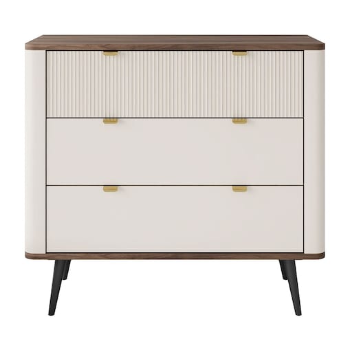 Komoda do salonu AUTUMN 3S na wysokich nóżkach, kaszmir / orzech