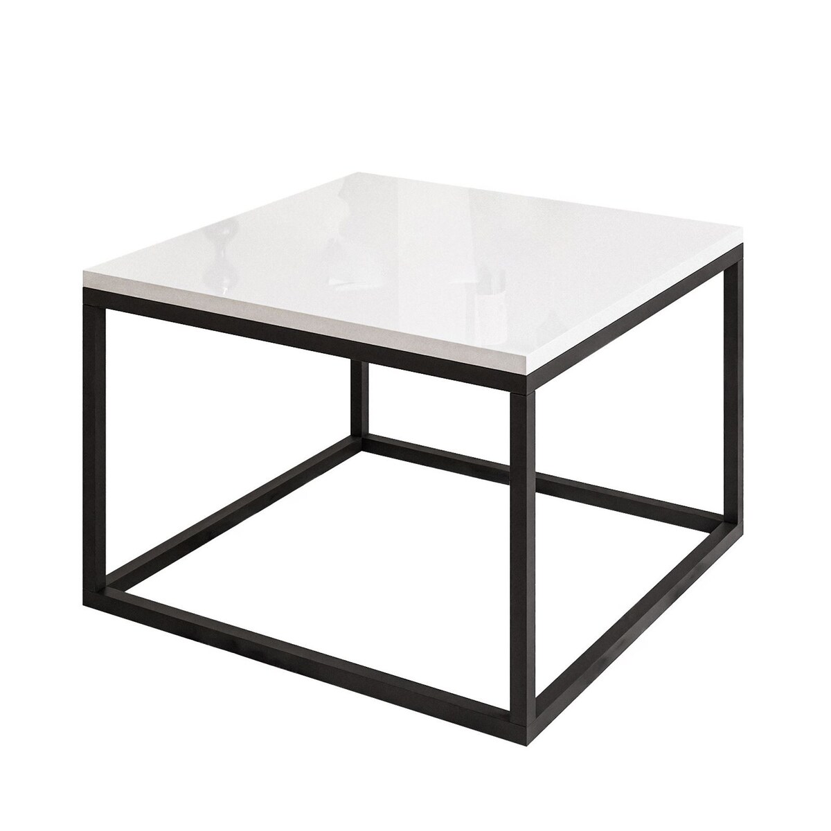 Stolik kawowy YOSHI 60 cm czarny biały połysk