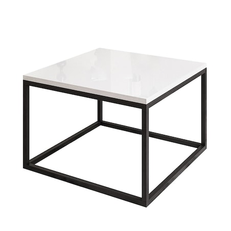Stolik kawowy YOSHI 60 cm czarny biały połysk