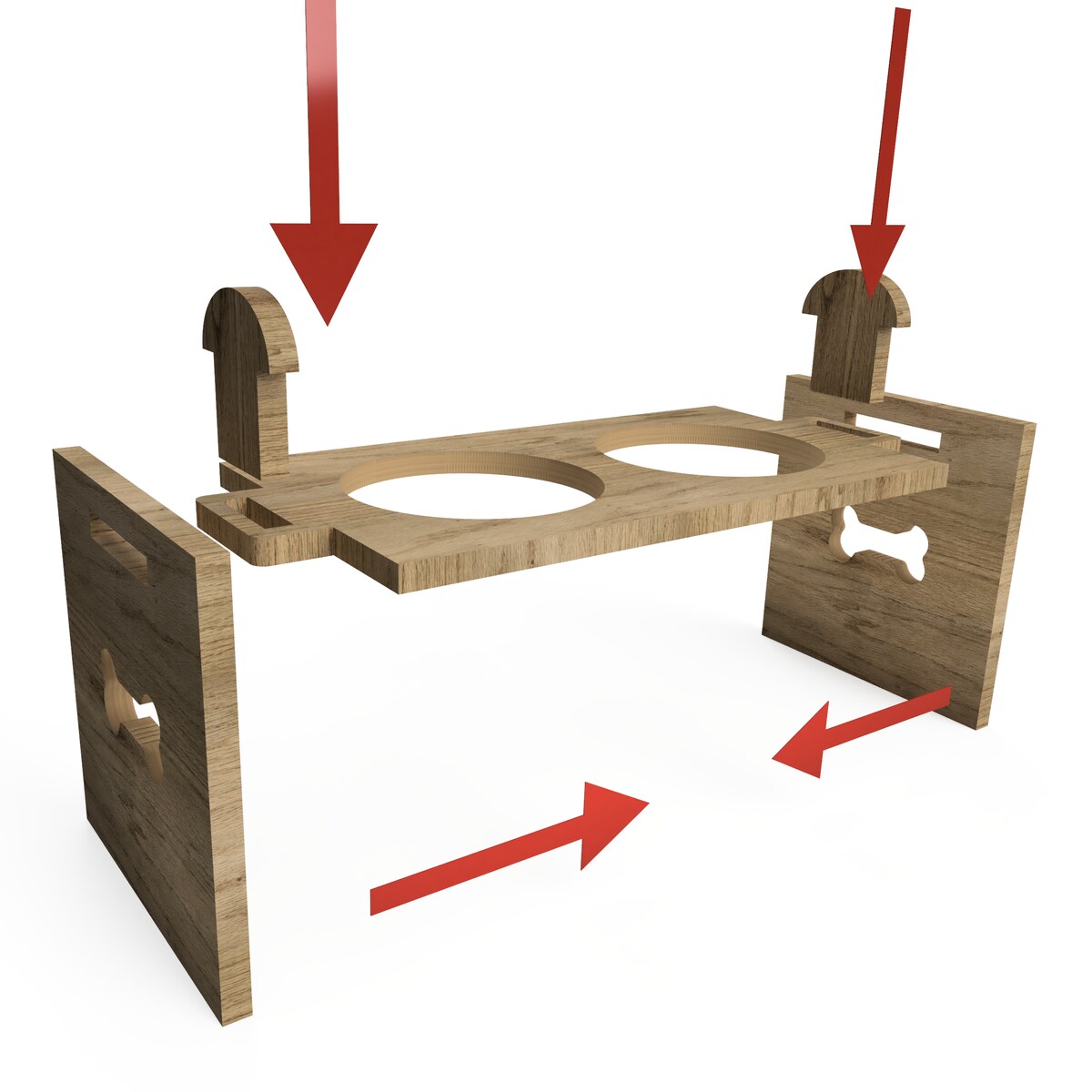 Miska dla psa na stojaku drewnianym XXL