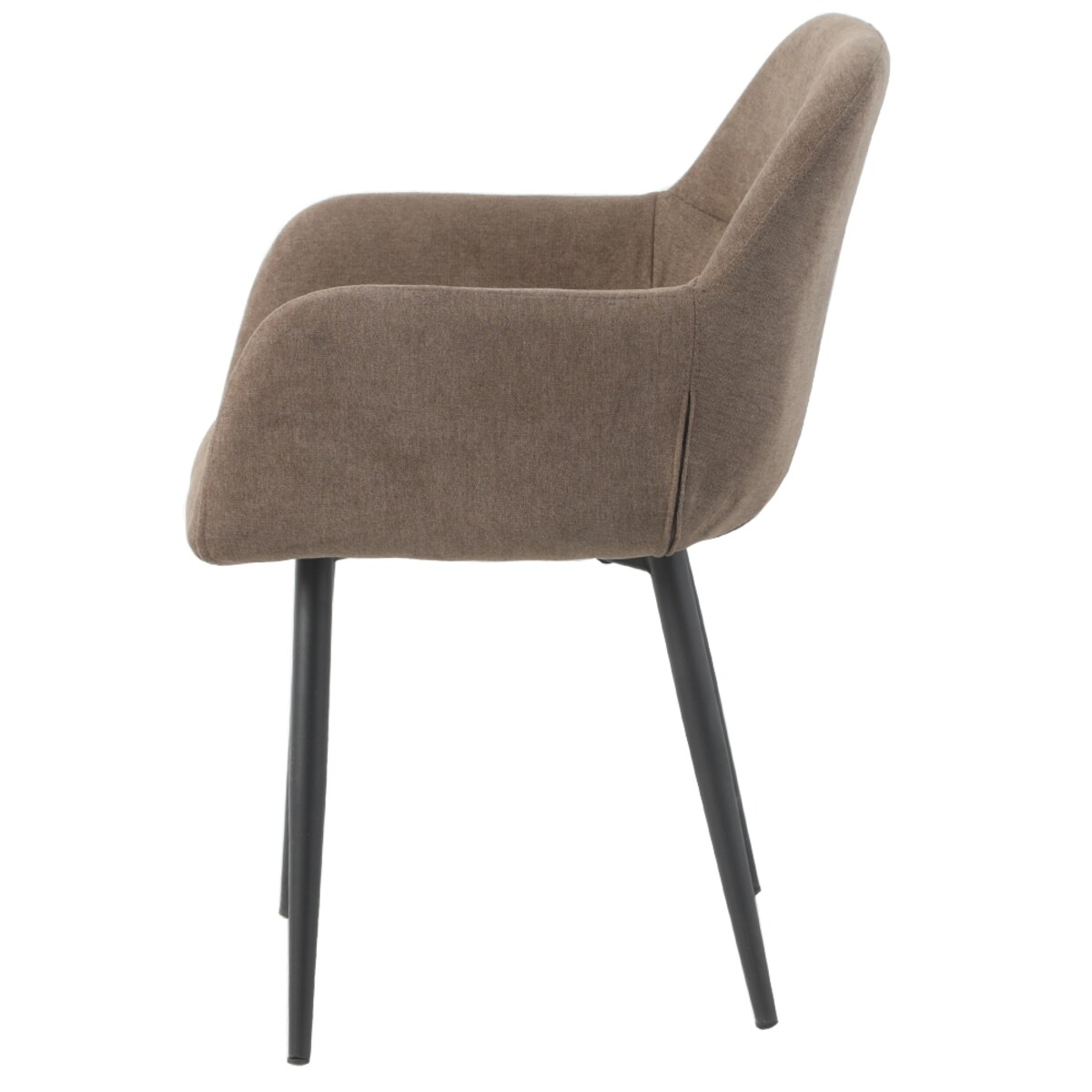 Krzesło brązowe VERDO tapicerowane na czarnych nogach