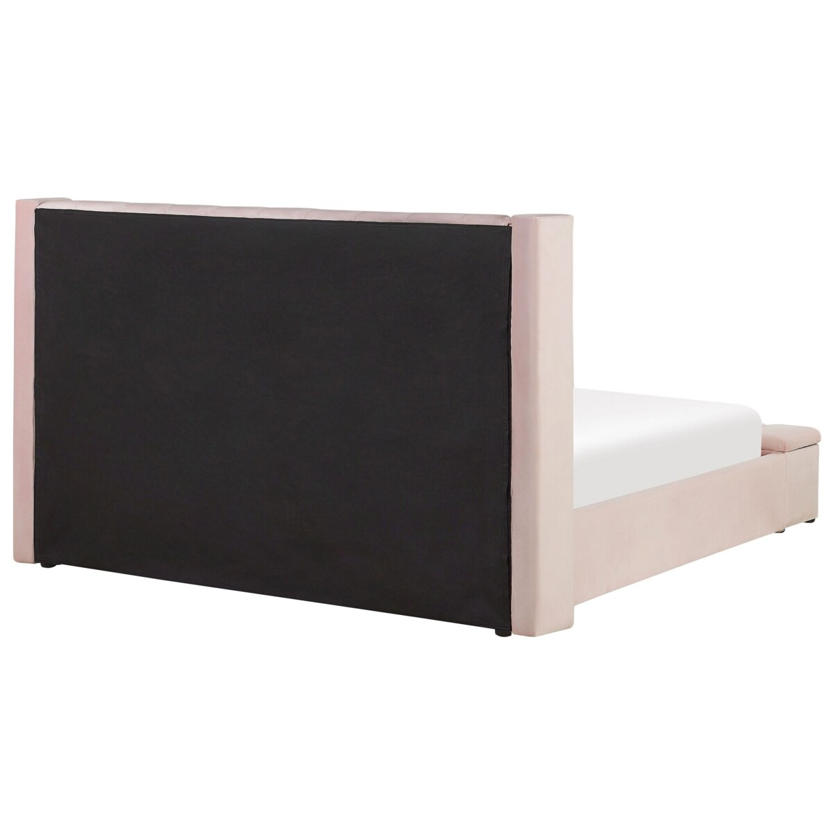 Łóżko welurowe z ławką 180 x 200 cm pastelowy róż NOYERS