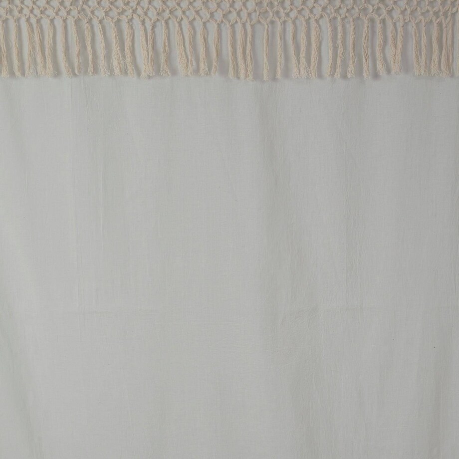 Firanka do salonu z ozdobnymi makramami, 140 x 260 cm