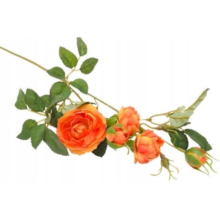 GAŁĄZKA RÓŻA pomarańczowa stroika bukietu sztuczna wiązanka pączki liście