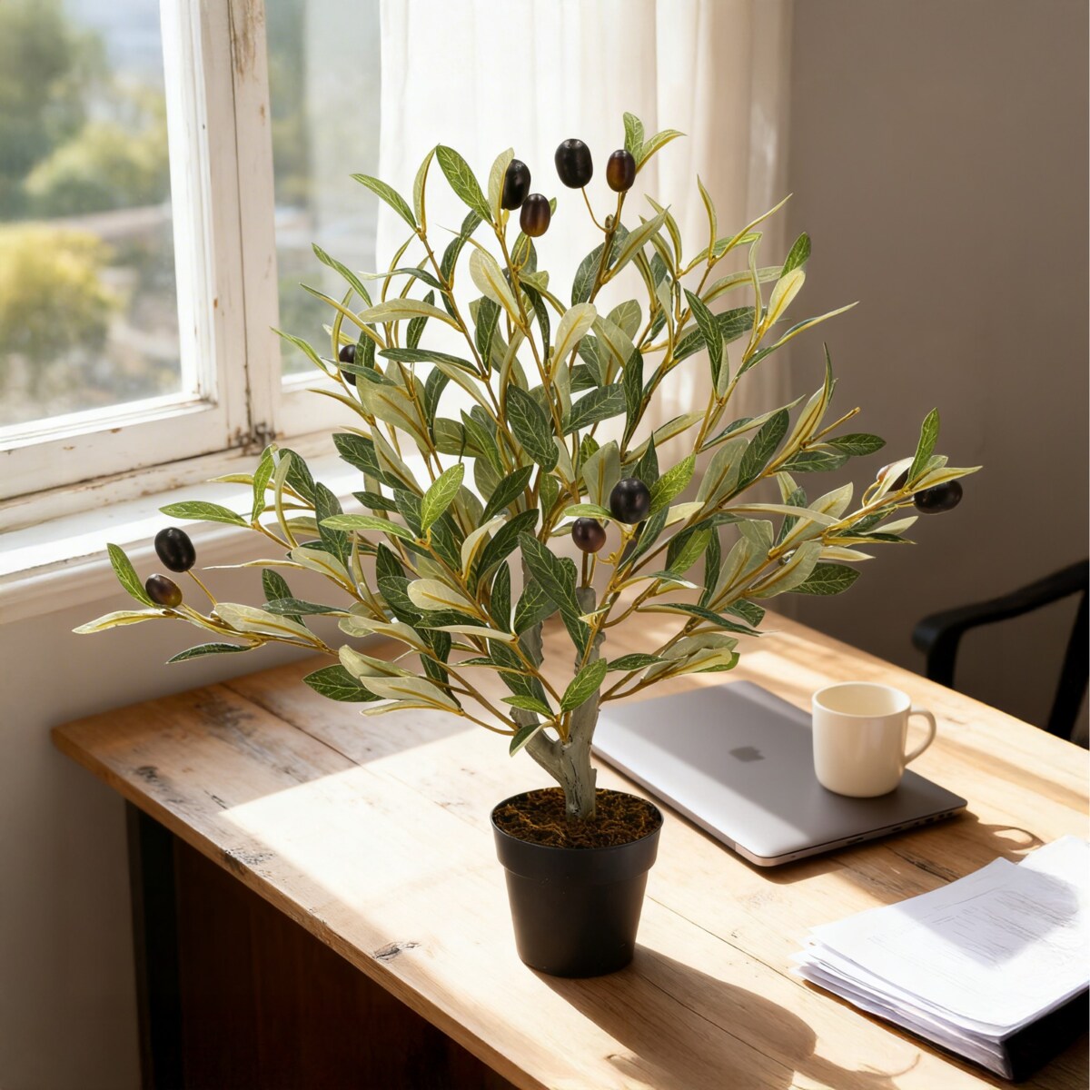 Drzewko OLIWNE sztuczne ROŚLINA kwiat JAK ŻYWE dekoracyjne ZIELONE w donicy