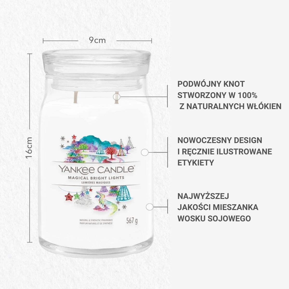 YC SIGNATURE - Świeca duża MAGICAL BRIGHT LIGHTS