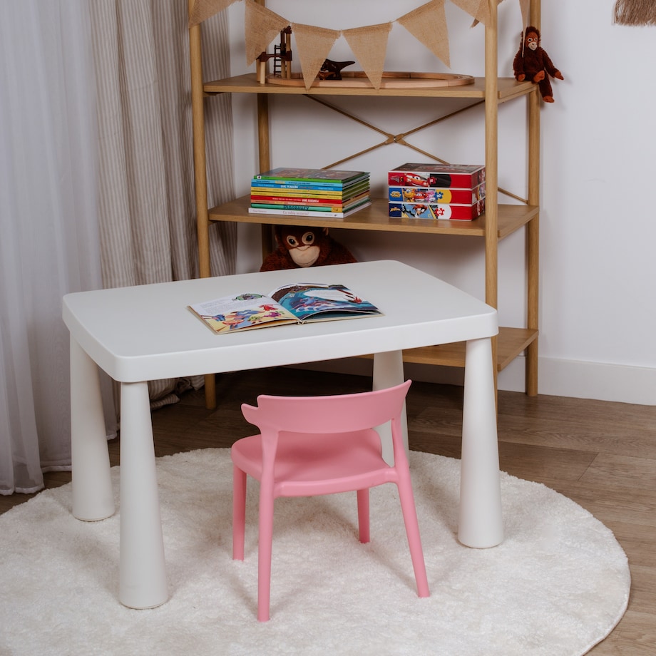 Krzesło dla dzieci różowe plastikowe stabilne dziecięce