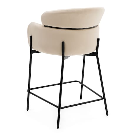 Hoker tapicerowany welurowy do salonu BOLZANO beżowy