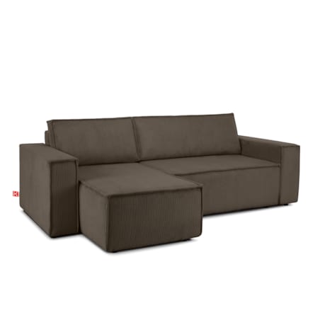 KONSIMO NAPI Uniwersalny narożnik z funkcją spania, brązowy, prawy/lewy