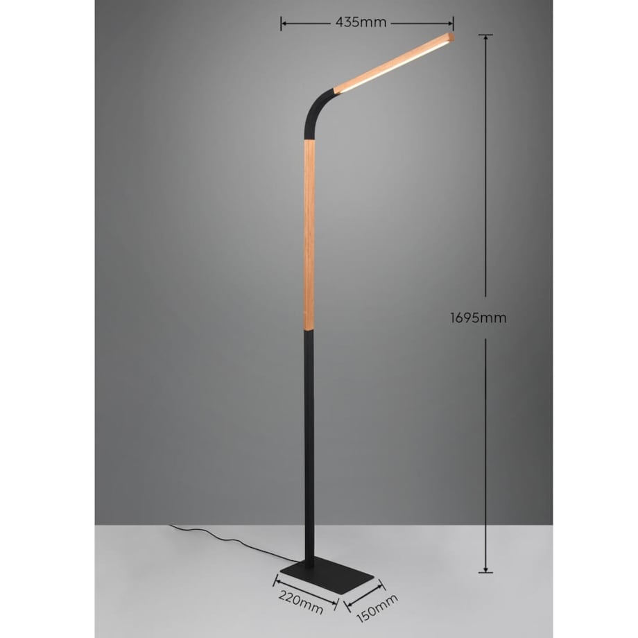 Gabinetowa lampa łukowa Norris 445210132 Trio LED 14W 3000K czarna drewniana