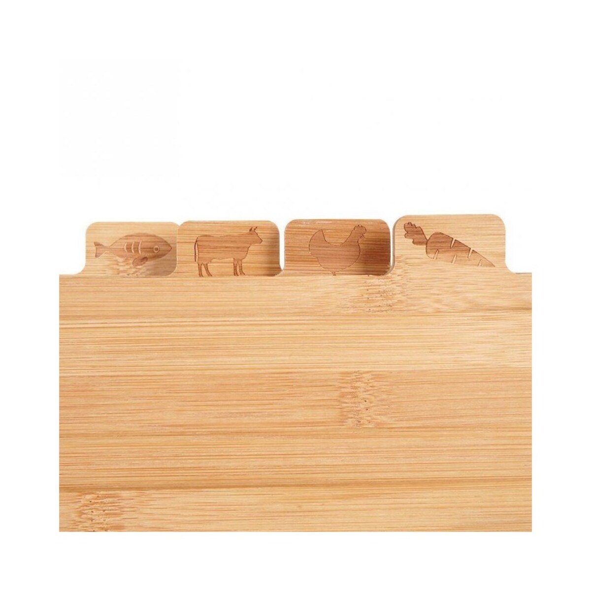 Deski do krojenia bambusowe, 4 sztuki na metalowym stojaku