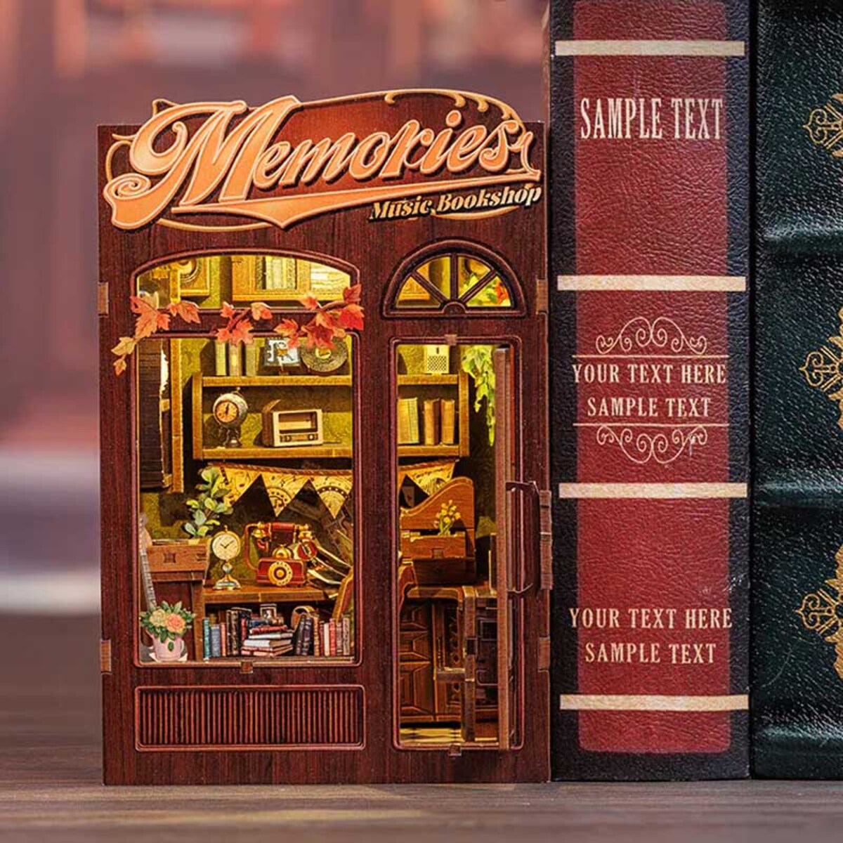 Miniaturowy domek mini Book Nook - Retro Winyle - CuteBee