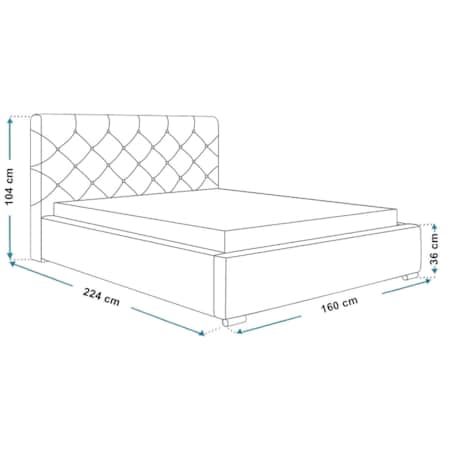 Łóżko tapicerowane z pojemnikiem 140x200 BEN 11 - granatowe