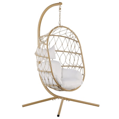 Fotel wiszący ze stojakiem beżowe ADRIA