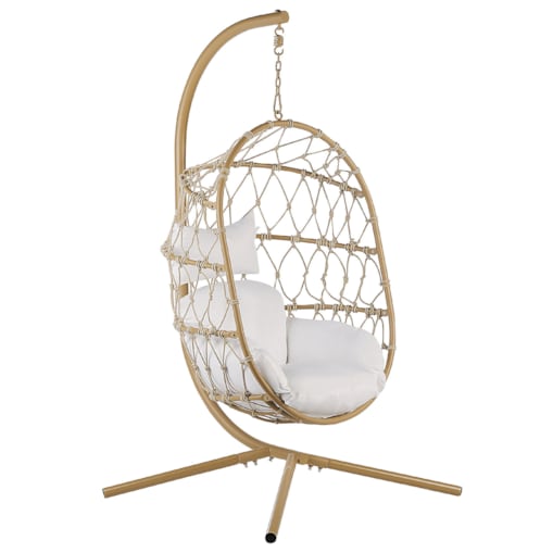 Fotel wiszący ze stojakiem beżowe ADRIA