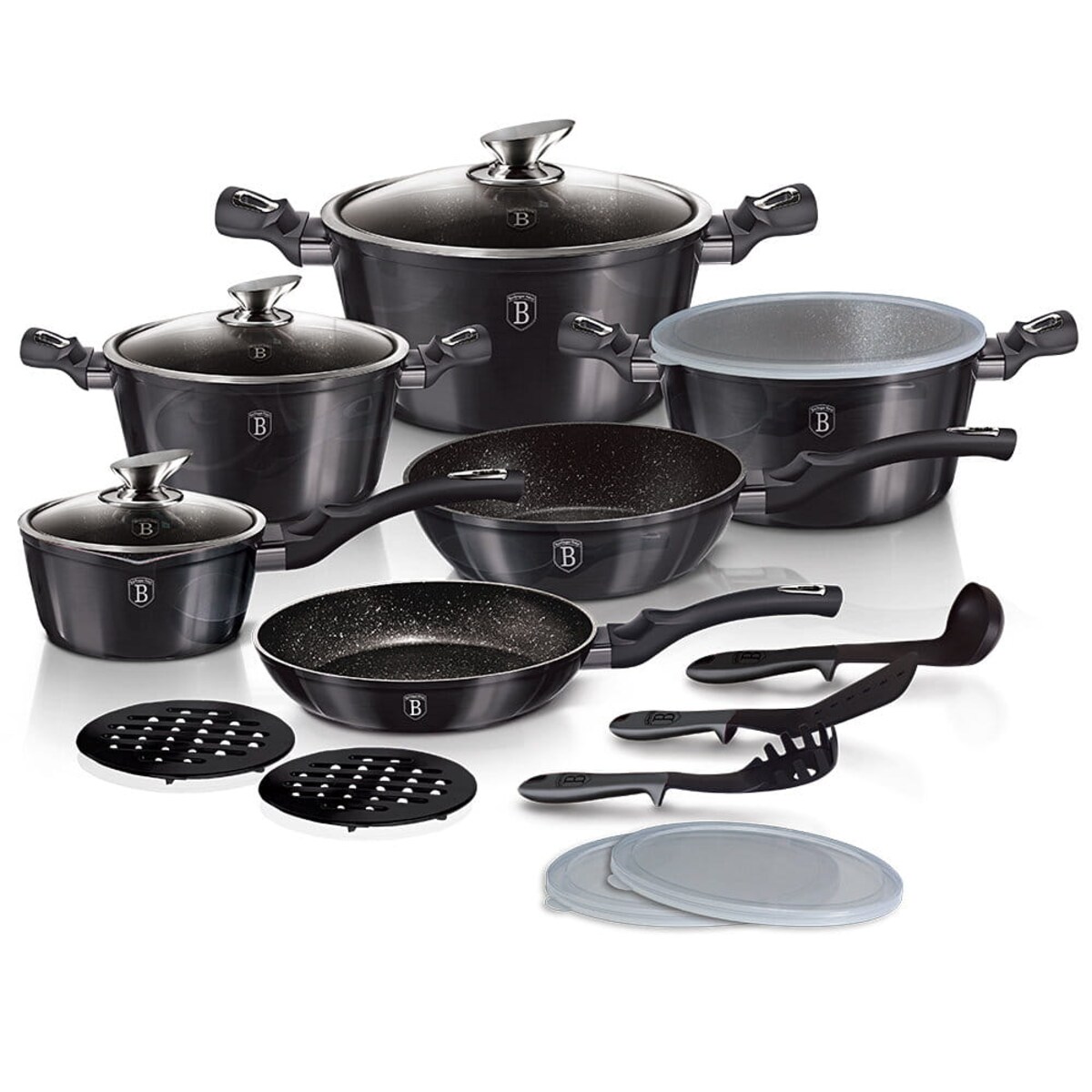 Zestaw garnków i patelni z powłoką marmurową Berlinger Haus BH-6887