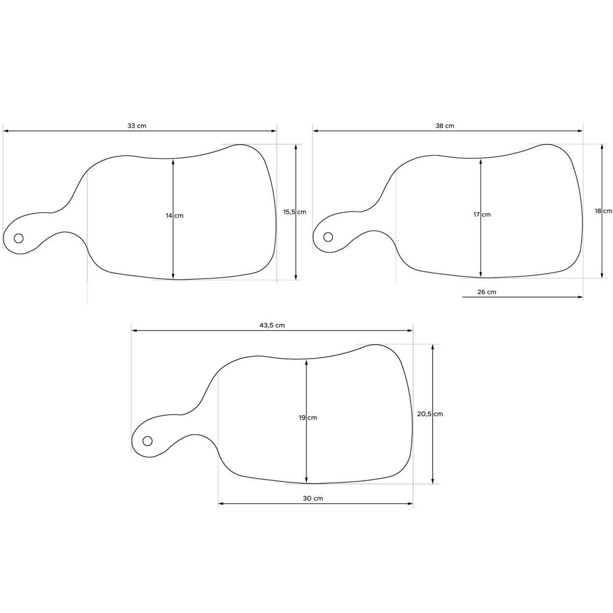 Konsimo LIVO Zestaw desek do krojenia (3szt.), drewno bukowe