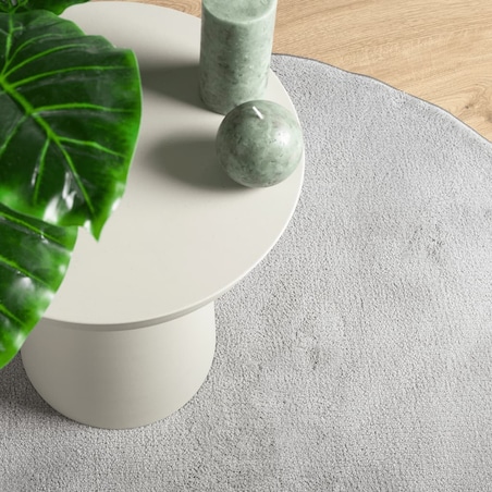 vidaXL Dywan OVIEDO z krótkim włosiem, szary, Ø 120 cm